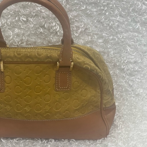 Celine Yellow Macadam Suede Handbag - Picture 3 of 14